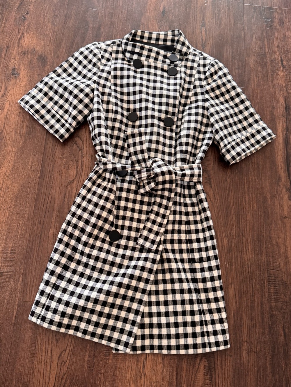 Club Monaco NWT Monochrome Gingham Trench Coat